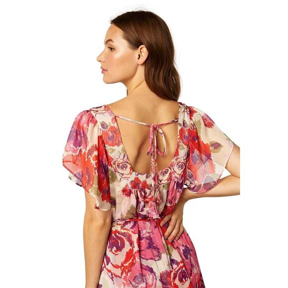MISA Los Angeles Kasey Coming in Roses Flirty Romantic Flowy Dress NWT M $330 - Picture 4 of 7